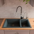 thumbnail image 3 of ALFI brand AB3319DI-T Titanium 34" Double Bowl Drop In Granite Composite Kitchen Sink, 3 of 11