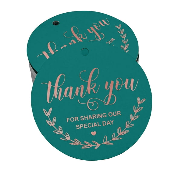 Inkdotpot Thank You For Sharing Our Special Day Bridal Shower-Baby Shower-Retirement-Wedding-Birthday Bottle Tag Real Rose Gold Foil Favor Hang Tags Pack Of 50