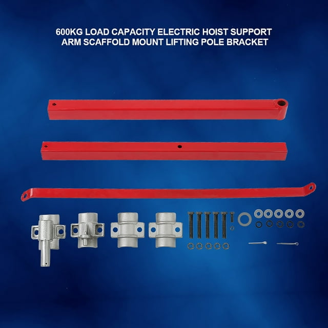 600kg Load Capacity Electric Hoist Support Arm Lifting Pole Bracket Adjustable, High Strength Material Scaffold Mount for Construction Workers