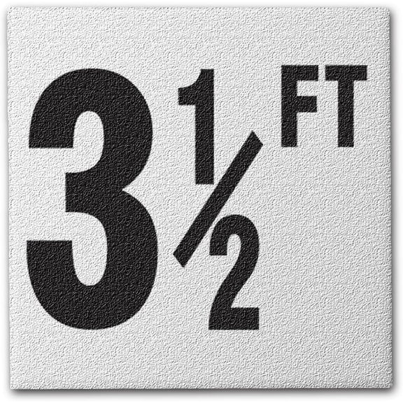 Ceramic Swimming Pool Deck Depth Marker " FT " Abrasive Non-Slip Finish, 4 inch Font