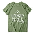 thumbnail image 3 of Aayomet Graphic Tees For Women Letters Tee Neck Women Tunic Printing Tops Sleeve Short Shirts Graphic Tees For Women Green,S, 3 of 4