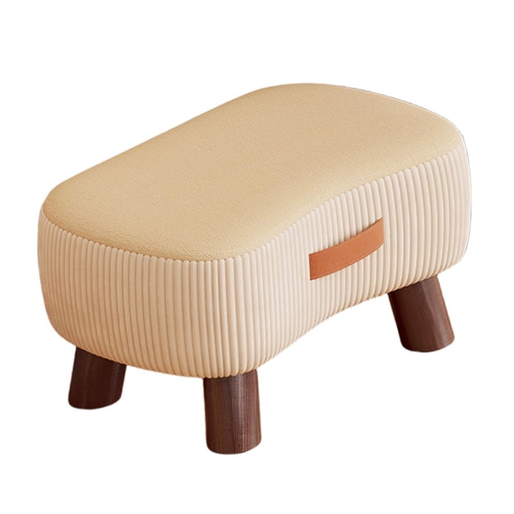 Tnarru Small Foot Stool Foot Rest Ottoman Stylish with Legs Kids Seat Ottoman Footrest Footstool for Entryway Coffee Table Sofa Home Beige