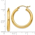 thumbnail image 4 of Primal Gold 14 Karat Yellow Gold 3mm Round Hoop Earrings, 4 of 4