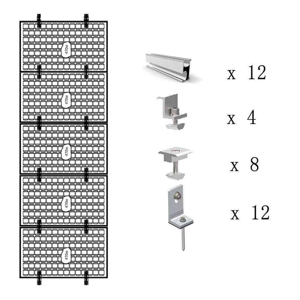 Solar Panel PV Profile Alu Mounting Rail Flat Roof Metal Roof Solar Rail
