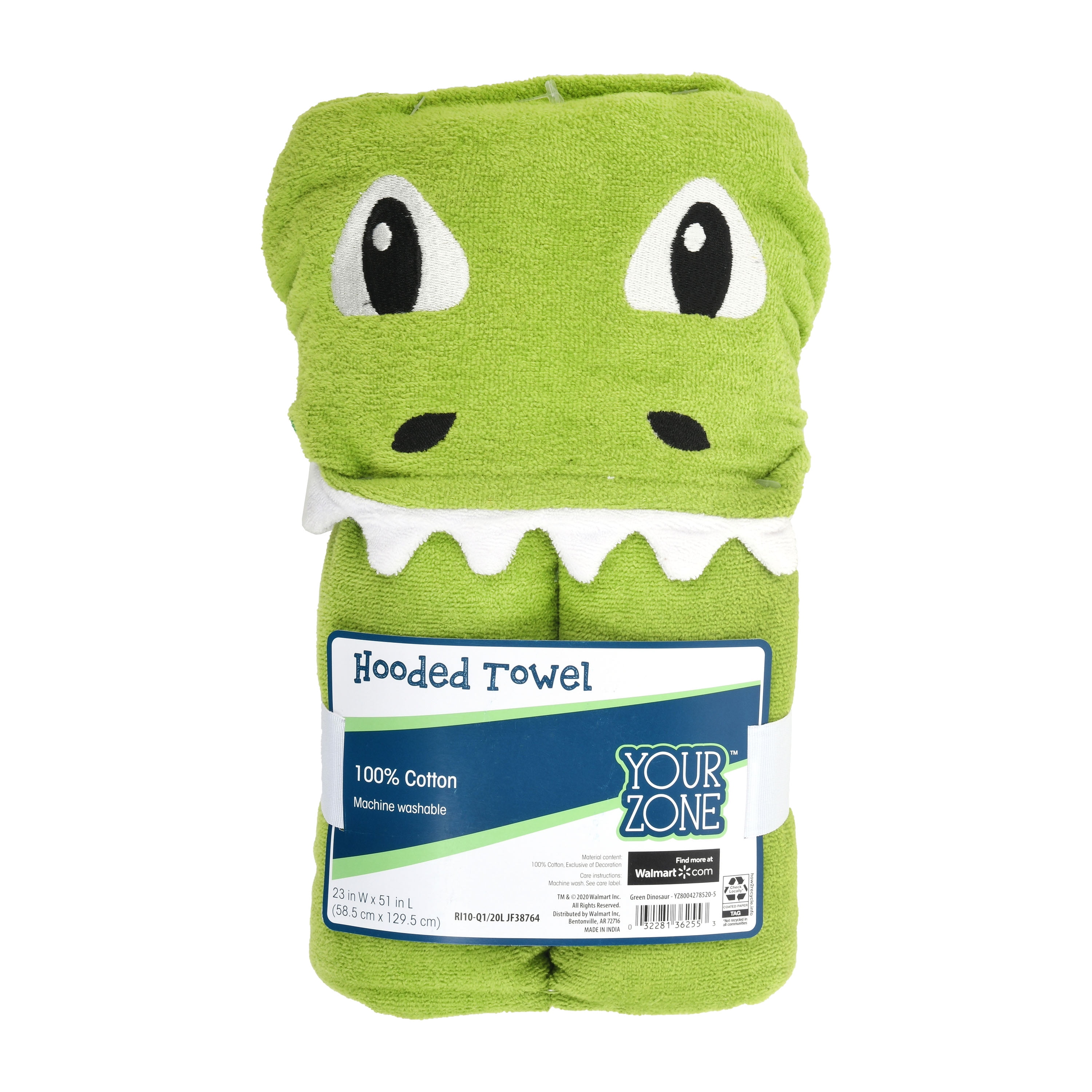 Your Zone Dinosaur Hooded Towel, 100 Cotton