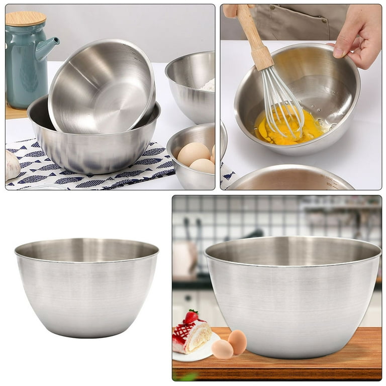 Frcolor Bowl Steel Large Mixing Bowl Wash Vegetable Stainless Egg Bowls Prep Mix Salad Deep Dough Kitchen Sourdough Washing, Size: 11.02 x 11.02 x