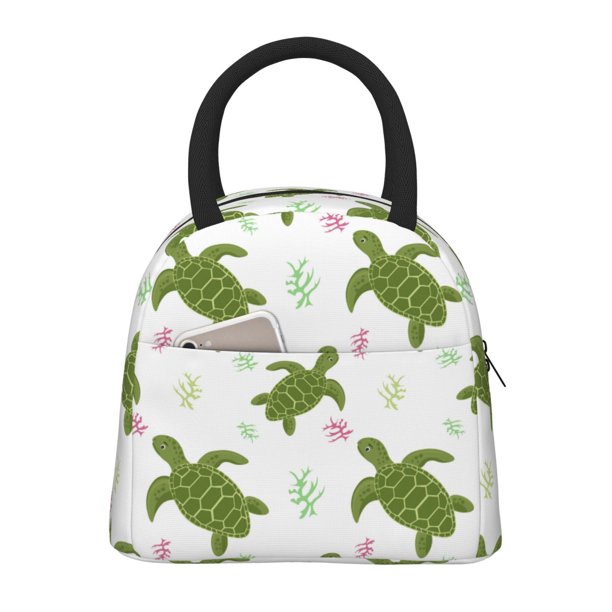 Balery Cute Turtle Bolsa de Almuerzo para Mujeres, Caja de Almuerzo, Bolsa de Almuerzo Pequeña Impermeable, Tote de Almuerzo Reutilizable con Gran Capacidad