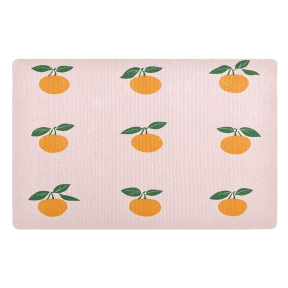Yayeee Doormat for Inside 20"x32" Absorbent Low-Profile Washable Non-Slip Rubber Backed Entryway Rug, Cartoon Citrus