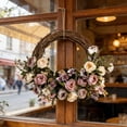 thumbnail image 5 of 16.54 Inch Artificial Daisy Wreath with Lavender Accents Rustic Floral Wreath for Front Door Wall Decor Spring Summer Home Wedding Farmhouse Decor, 5 of 6