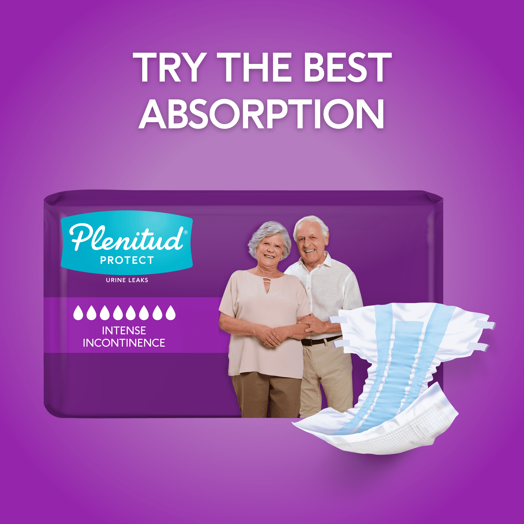 Plenitud Protect Unisex Incontinence Adult Diapers with Odor Control, Large / X Large, 20 Count
