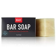 Beast Blue All-Natural Bar Soap 5oz 142 g - Body & Shampoo Soap - Organic Essential Oils 100% Vegan Cruelty SLS Sulfate Paraben Free Made in USA - Coconut Olive Almond Rainforest Alliance Ce