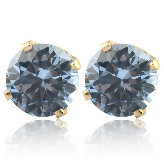 Pompeii 1Ct TW Blue Topaz Studs in 10k Yellow Gold (,)