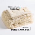 thumbnail image 2 of Waterproof Plush Long Faux Fur Pet Throw Blanket Ultra Soft Fluffy Bed Couch Cover Washable - Premium Flannel Calming Blankets for Dog Puppy Cat (60x80 Inch (Pack of 1), Beige), 2 of 10
