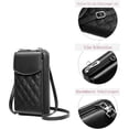 thumbnail image 4 of Bolso bandolera pequeño para móvil, funda de piel bordada con cartera para colgar, bandolera, tarjetero, correa ajustable y extraíble, para móviles de menos de 6,7 pulgadas, negro, 19 x 5 x 12,5 cm,, 4 of 5