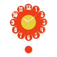 thumbnail image 2 of Bonito y silencioso reloj floral, ideal para aprender a decir la hora. Movimiento silencioso. rojo, 2 of 9