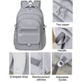 thumbnail image 3 of AoDai School Backpack for College High Middle School Fashion Student bag, Cute Aesthetic Teen Bookbag for Teens Women, Beige, 3 of 7