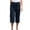 Navy, variant on Mrat Sweat Shorts Ladies Women Casual Solid Color Cropped Bandage Pockets Elastic Waist Comfortable Straight Pants Sweat Shorts Women S-109 Navy M