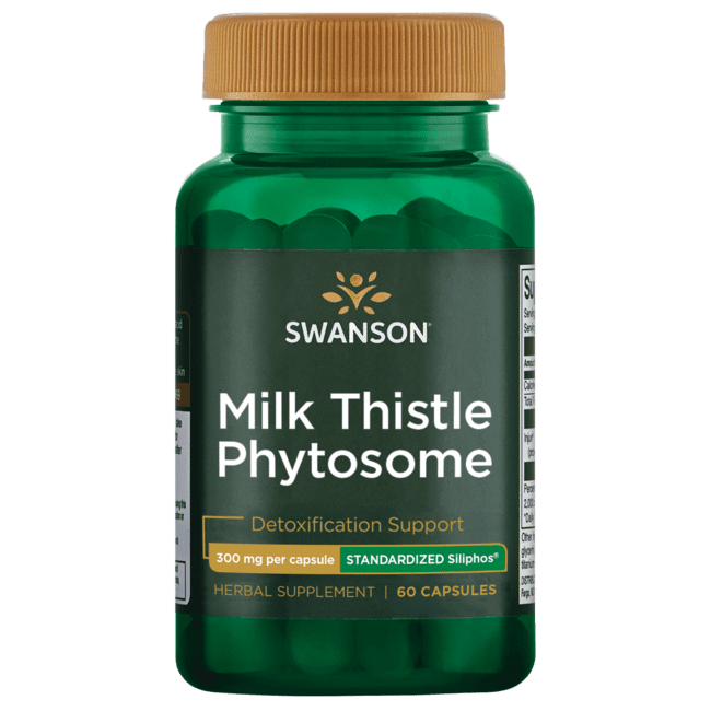 Swanson Milk Thistle Phytosome - Standardized Siliphos 300 mg 60 Capsules