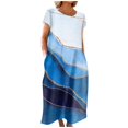 thumbnail image 1 of CHOK Robe en Lin Décontractée à Manches Courtes et Col Rond pour Femmes, Couleur Unie, Coton et Lin, Robe d'Été 2024 avec Poches, Gris, TG, 1 of 5