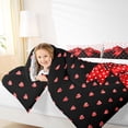thumbnail image 4 of Erosebridal Romantic Loves Pattern 7pcs Bedding Comforter Set,Polka Dot Bowknot Queen Bedding Sets For Kids Girls,Reversible, 4 of 7