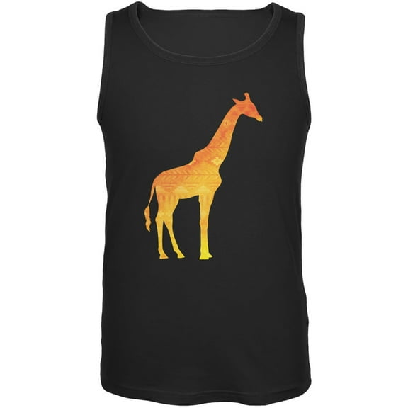 African Spirit Animal Giraffe Black Adult Tank Top - Small