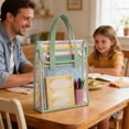 thumbnail image 6 of Toycle Transparent PVC Tote Bag Large Capacity School Handbag Double-Layer Suitable For Students To Carry s(Green,Plastic), 6 of 9