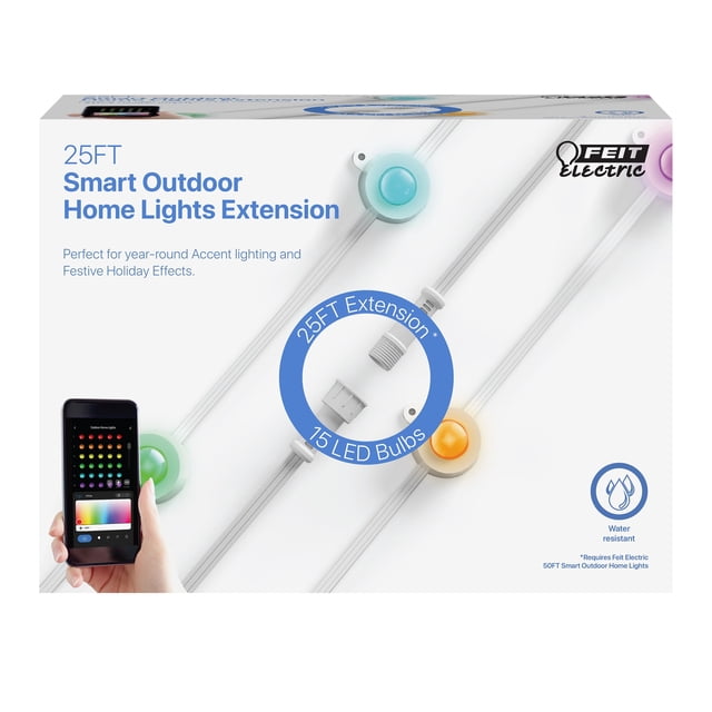 Extensión blanca ajustable RGB String Light Feit Electric de 25 pies