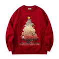 thumbnail image 1 of Gibobby Suéter de Punto navideño para Mujer Suéter de punto largo con cuello redondo para mujer, Tops navideños cómodos a de Papá Noel(Rojo,XG), 1 of 3