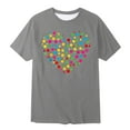 thumbnail image 3 of T-shirt Décontracté à Manches Courtes à Col Rond pour Filles, Haut Mélangé pour Enfants pour le Quotidien avec Design Classique, Vêtements d'École et de Jeu, 3 of 3