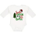 thumbnail image 3 of Inktastic Santa is Promoting Me to Big Brother Green Plaid Tree Boys Long Sleeve Baby Bodysuit, 3 of 5