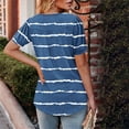 thumbnail image 5 of Xixinqiwan Women Tops under $10.00,Women Summer Casual Shirts Short Sleeve Striped Tunic Tops Crew Neck Tee Tshirt Blouses for Women Blue S, 5 of 7