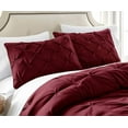 thumbnail image 4 of Chezmoi Collection Berlin Burgundy Pinch Pleat Full Comforter Set, 3-Piece, Soft Pintuck, Lightweight All Season Microfiber Bedding, 4 of 9