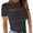 Grey, variant on HXWCHs Women's Casual Short Sleeve Round Neck Pullover top with Hollow Out Design and Slim Fit M White