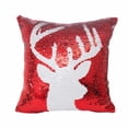 thumbnail image 1 of Rojo de lentejuelas copo de nieve Reno letra patrón sofá decoración del hogar fundas de almohada de coche funda de almohada suave funda de almohada 40x40cm kenally JR0775-03, 1 of 5