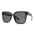 thumbnail image 2 of Womens Slick Horn Rim Inset Lens Plastic Chic Sunglasses Slate Black, 2 of 5