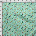 thumbnail image 3 of oneOone Cotton Silk Mint Green Fabric Leaves & Flowers Floral Diy Clothing Quilting Fabric Print Fabric By Yard 42 Inch Wide, 3 of 4