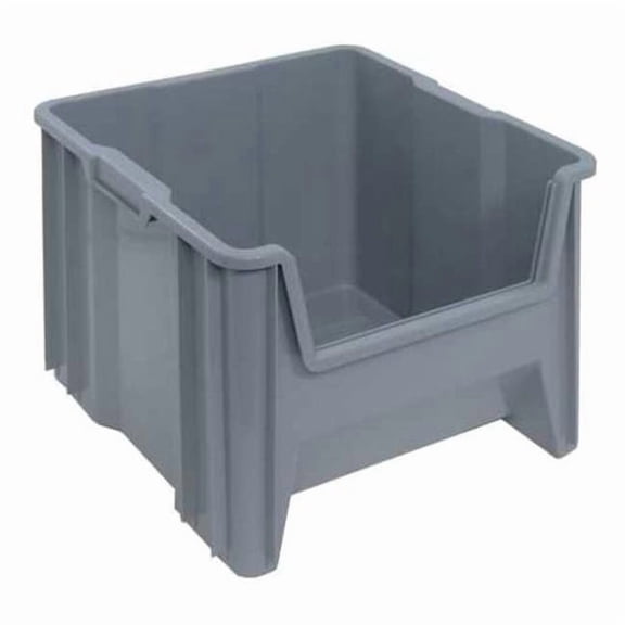 Quantum Giant Stack Multi-purpose Open Hopper Containers in Gray 17-1/2" x 16-1/2" x 12-1/2" Sold 2 per Zack pack carton