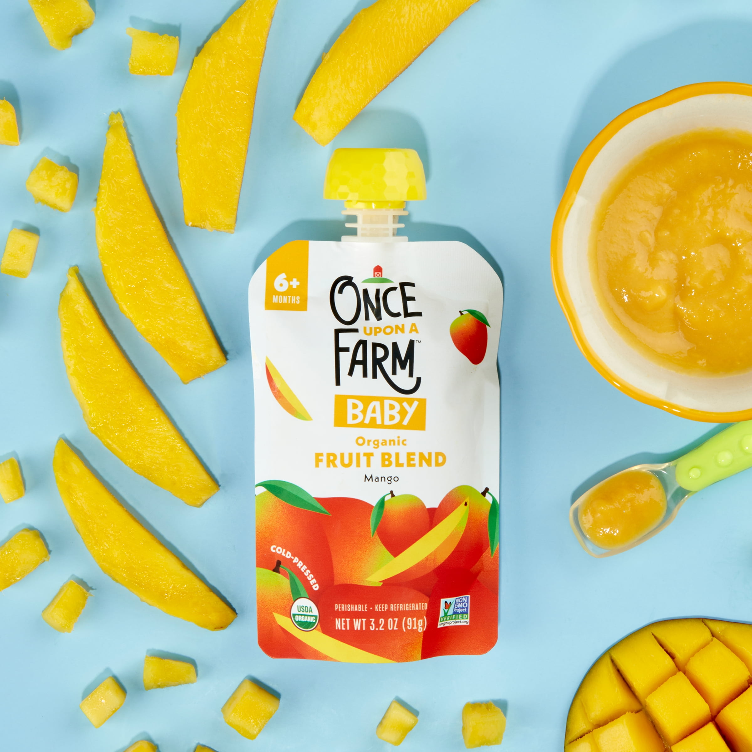 Once Upon a Farm Mango Organic Baby Food Pouch, 3.2oz