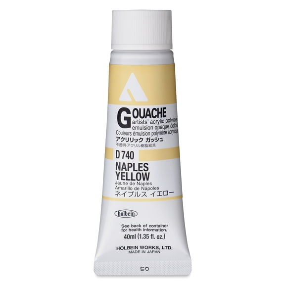 Holbein Acrylic Gouache - Naples Yellow, 40 ml tube