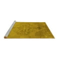 thumbnail image 2 of Ahgly Company Machine Washable Indoor Square Abstract Yellow Contemporary Area Rugs, 8' Square, 2 of 4