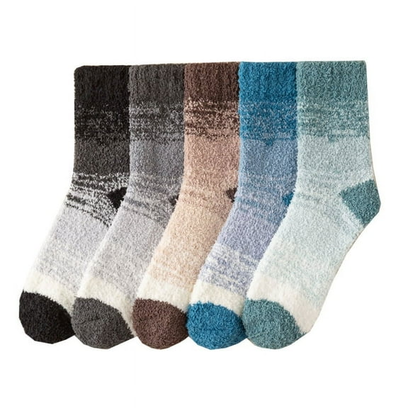 Yoyauz Men's Plush Slippers Socks Fluffy Comfortable Socks Unisex Winter Warm Sleep Socks Crew Wool Socks Women