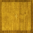 thumbnail image 1 of Ahgly Company Machine Washable Indoor Square Abstract Yellow Contemporary Area Rugs, 5' Square, 1 of 4