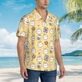thumbnail image 5 of Balery Rabbit And Candy Print Men's Hawaiian Shirts Short Sleeve Beach Shirt Relaxed Fit Vacation Button Down Shirts-3X-Large, 5 of 9