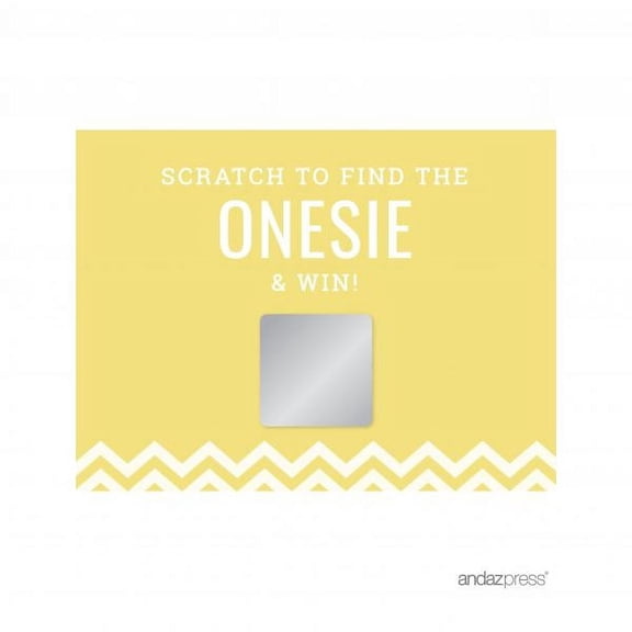 Koyal Wholesale Scratch Off Game Cards Yellow Chevron Baby Shower Games, 30-Pack