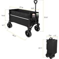 thumbnail image 6 of Collapsible Wagon Cart with Wheels Foldable - Folding Utility Heavy Duty Wagons Carts for Grocery Sports Garden Shopping Camping Wheelbarrows (Blue, 120L), 6 of 7