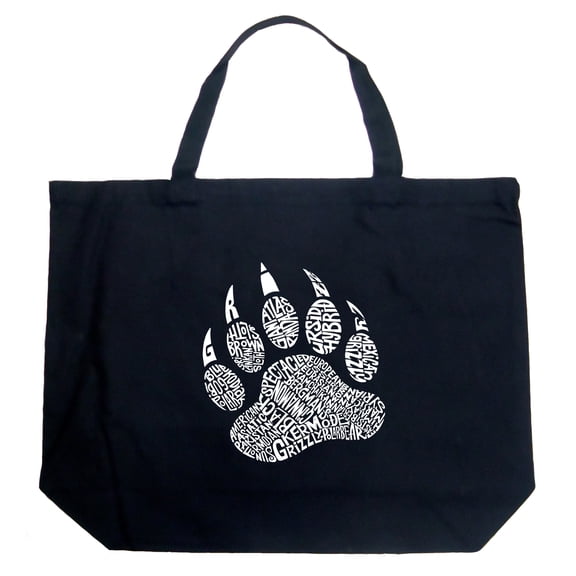 LA Pop Art Large Word Art Tote Bag - Types of Bears