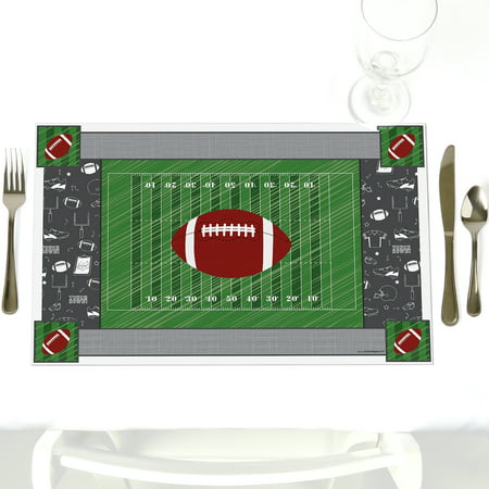 End Zone - Football - Party Table Decorations - Baby Shower or Birthday Party Placemats - Set of 12