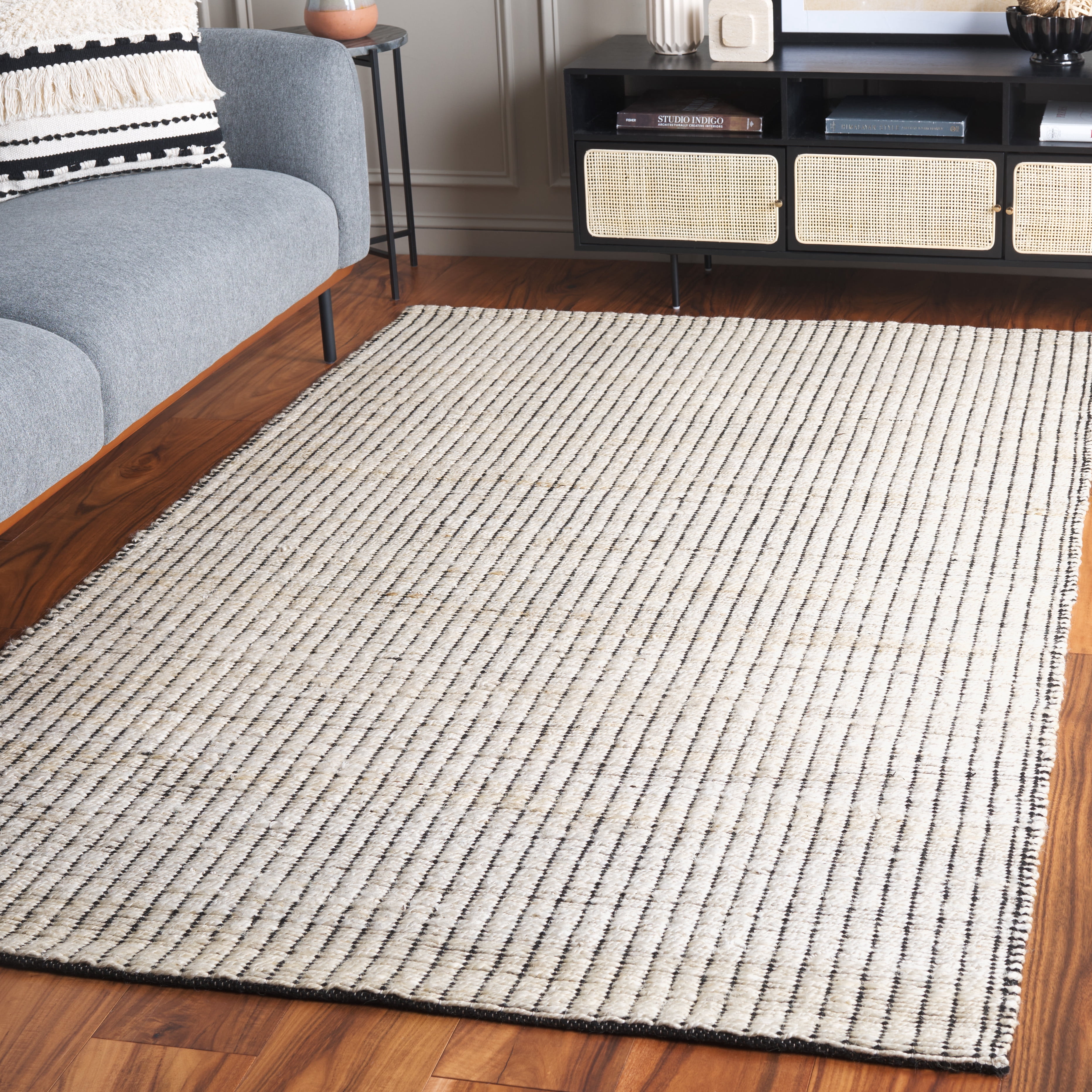 SAFAVIEH Natural Fiber Madeline Striped Area Rug, Ivory, 5' x 8'