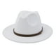 thumbnail image 1 of Sonducket Sombreros con hebilla de cinturón, vestido grande de Otoño Invierno, gorros elegantes de ala ancha, gorros de lana cálidos para hombres, Sombreros Blanco  58cm Sonducket AP013133-06, 1 of 6