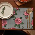 thumbnail image 4 of Pioneer Flower Floral Print Pattern Summer Placemats Table Placemats Set Of 6-Linen Kitchen Washable Placemats Table Mats 12x18 Inch Non-Slip Heat Resistant, 4 of 5